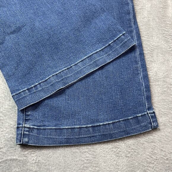 Royalty For Me Denim Blue Jeans Size 10 High Rise Wide Leg Boho Preppy Coastal - Picture 4 of 12